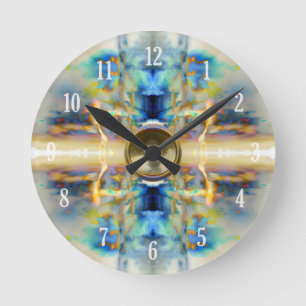 Gold kaleidoscope music speaker round clock