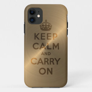 Gold Keep Calm And Carry On iPhone 11 Case