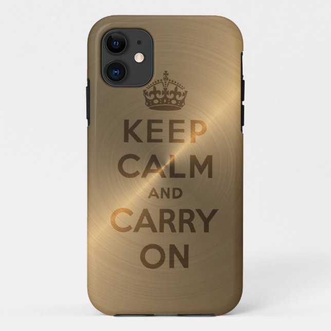 Gold Keep Calm And Carry On Case-Mate iPhone Case (Back)