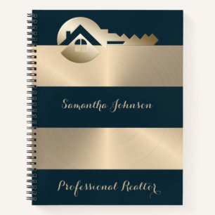 Gold Key Blue Spruce Realtor Business Notebook