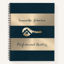  Gold Key Blue Spruce Realtor Business Notebook
