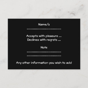 Gold Key on Black. RSVP Card