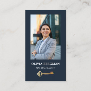 Gold Key Professional Real Estate Photo QR CODE Business Card