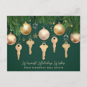 Gold Keys Logo Real Estate Holiday Postcard