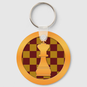 Gold King Chess Piece Key Ring