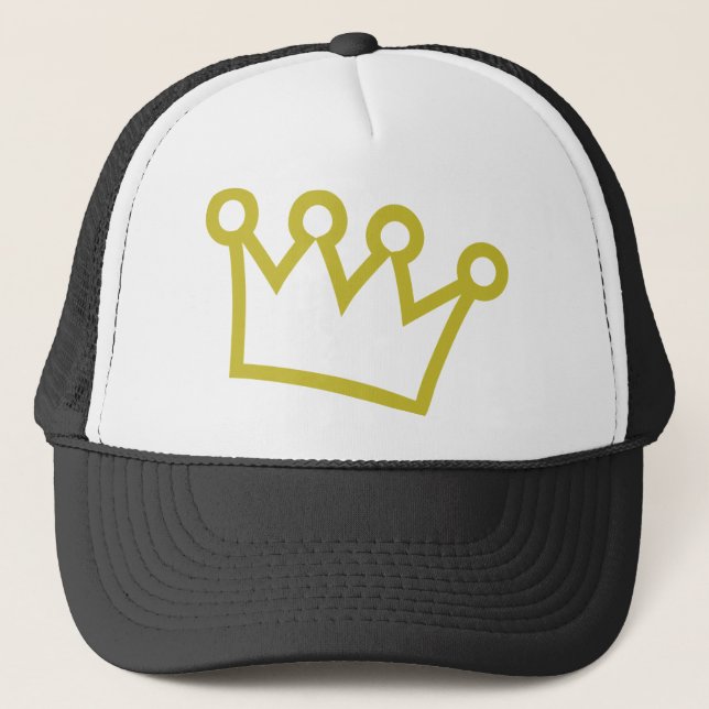 gold king crown deluxe trucker hat (Front)