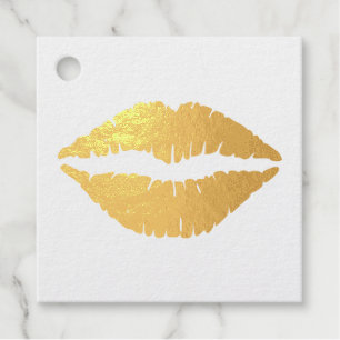 Gold Kiss Lips Favour Tags