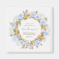 Gold-Kissed Blue Rose Bridal Shower Thank you