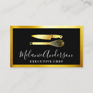 Gold Knife and Whisk   Executive Business Card