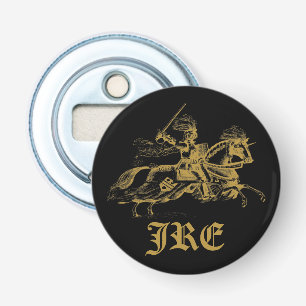 Gold Knight Monogrammed Initials Bottle Opener