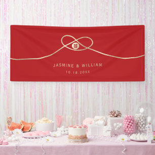 Gold Knot Union Double Happiness Chinese Wedding Banner