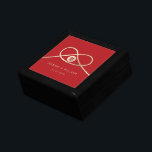 Gold Knot Union Double Happiness Chinese Wedding Gift Box<br><div class="desc">Modern minimalist double happiness knot of union, love and marriage in red and gold. The double happiness is a classic and auspicious symbol used in all chinese, oriental and asian weddings. The base background can be changed to any colour of your choice. All text is editable. Designed / original artwork...</div>