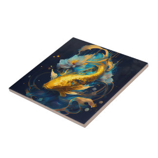 Gold Koi :: Ceramic Tile