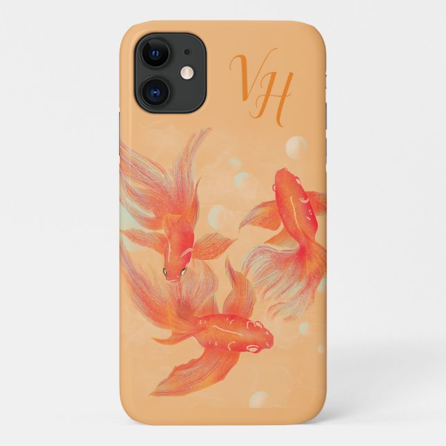 Gold koi fish tattoo Art Case-Mate iPhone Case (Back)