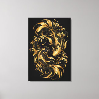 Gold Koi Fish Wrapped Canvas