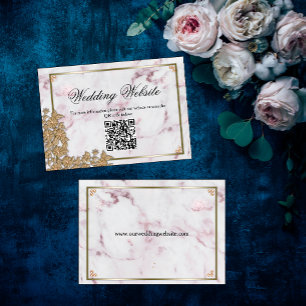 Gold Lace and Pearls Wedding Website Enclosure Card