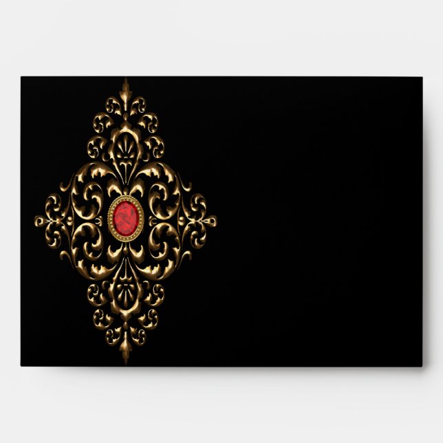 Gold Lace Black Envelopes (Front)