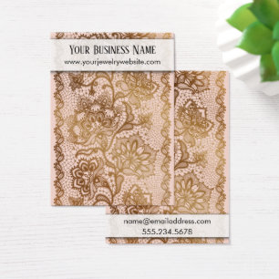 Gold Lace Blush Pink Earring Holder Display Cards