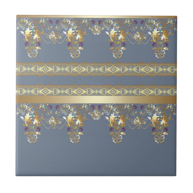 Gold lace ceramic tile (Front)