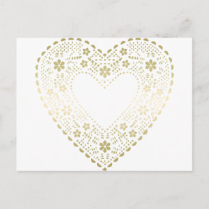 Gold Lace Heart Postcard