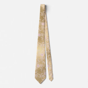 Gold lace men’s tie elegant