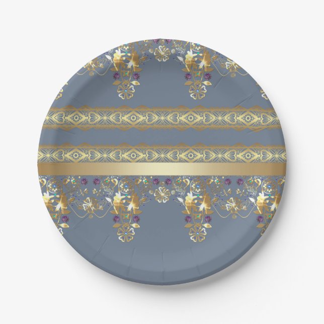 Gold lace paper plate (Front)