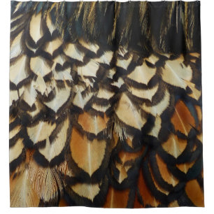 Gold Laced Wyandotte Chicken Feather Shower Curtain