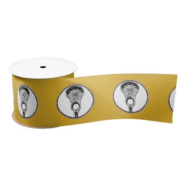 Gold Lacrosse Satin Ribbon (Spool)
