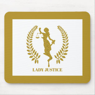 Gold Lady Justice logo Mouse Pad