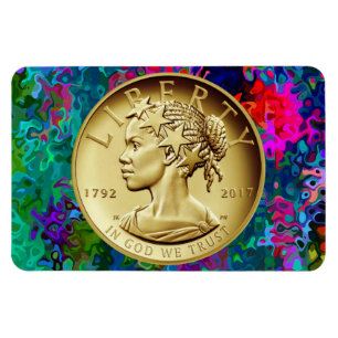 GOLD LADY LIBERTY COIN MAGNET
