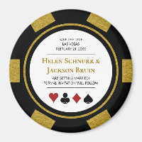 Gold Las Vegas Wedding Save The Date Poker Chip