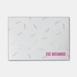 Gold Lashes & Magenta Custom Name Post-it Notes