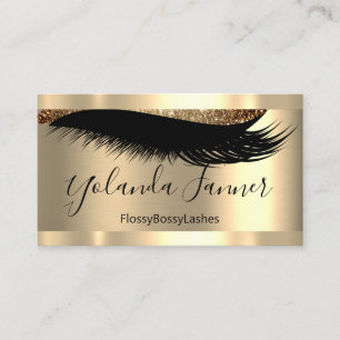 Gold Lashes Makeup Artist Glitter Lux Business Card