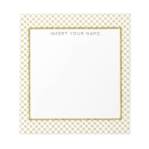 Gold Lattice Personalised Notepad 5.5" x 6"