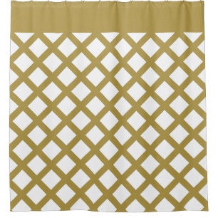 Gold Lattice Shower Curtain