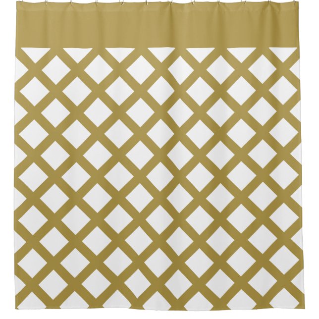 Gold Lattice Shower Curtain (Front)
