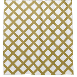 Gold Lattice Shower Curtain