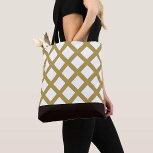 Gold Lattice Tote Bag