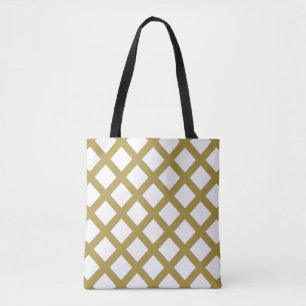 Gold Lattice Tote Bag