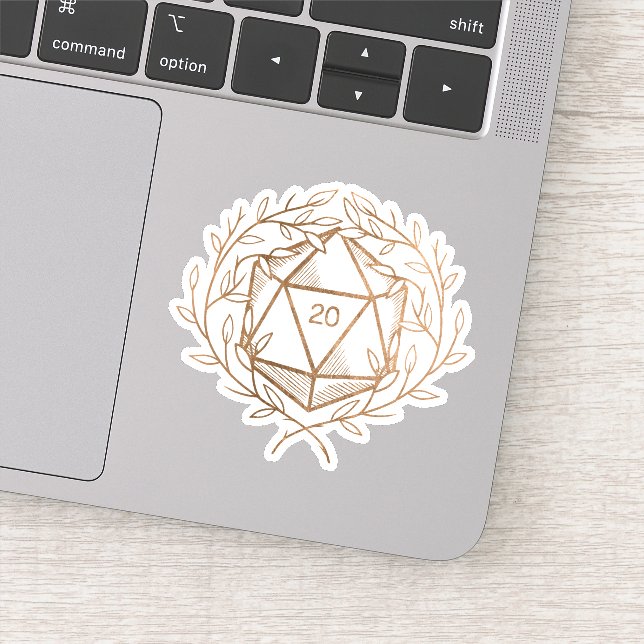 Gold Laurels D20 Dice Fantasy Game Master (Detail)