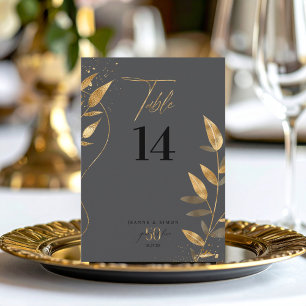 Gold Leaf 50th Anniversary Table Number ID1169
