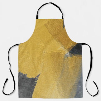 Gold leaf, abstract black design apron