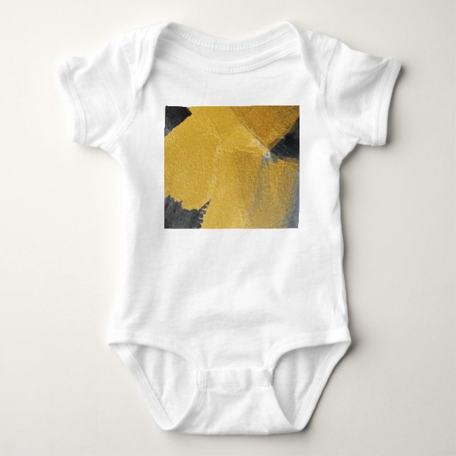 Gold leaf, abstract black design baby bodysuit (Front)