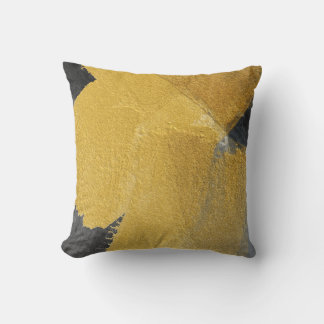 Gold leaf, abstract black design cushion