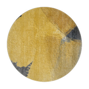 Gold leaf, abstract black design cutting board