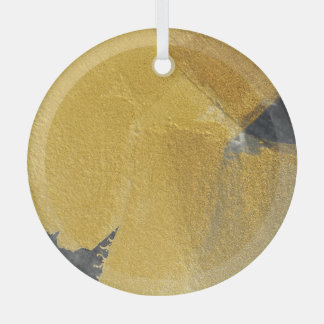 Gold leaf, abstract black design glass tree decoration