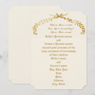 Gold Leaf Arch Wedding Invitation