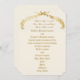 Gold Leaf Arch Wedding Invitation