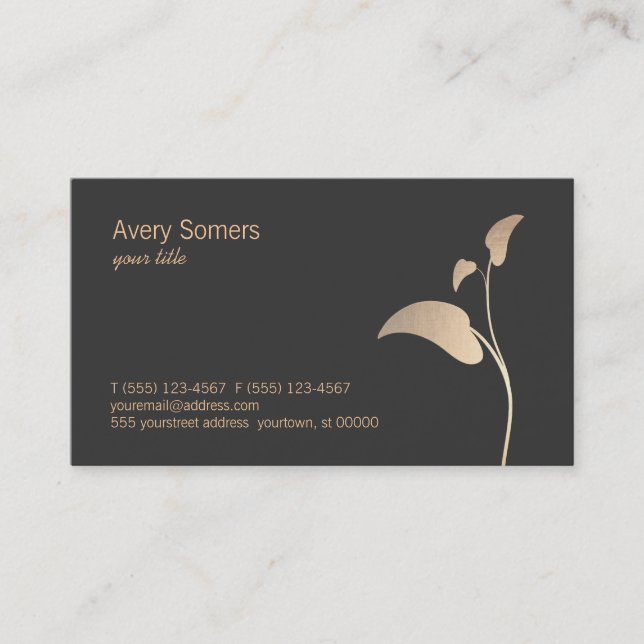 Gold Leaf Black Business Card (Front)