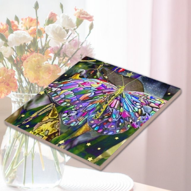 Gold Leaf  Butterfly Ceramic Tile (Creator Uploaded)